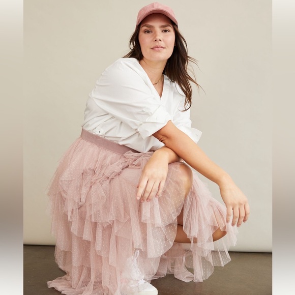 Anthropologie Pink Tulle ballerina skirt tiers NWT S 8-10 - Picture 9 of 12